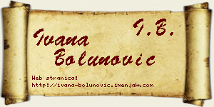 Ivana Bolunović vizit kartica